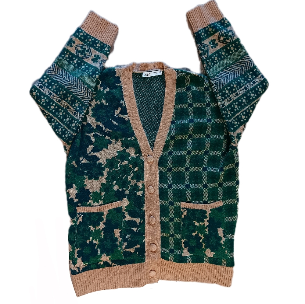 Zara | Jaquiard Knit Button Cardigan | Size Small - Picture 6 of 8